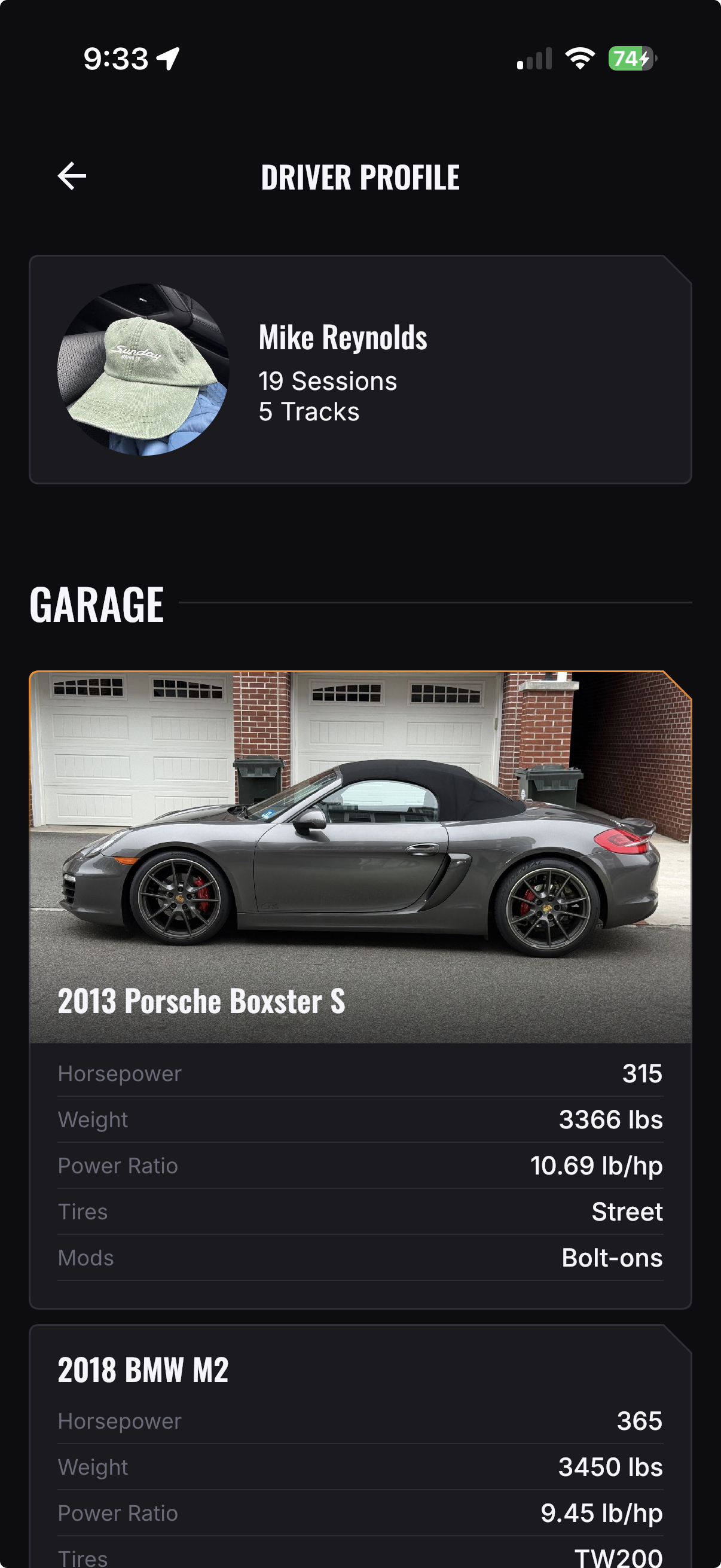 Driver Profile screen